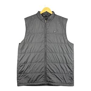 TravisMathew Quilted Puffer Vest Black Full Zip Lightweight Men’s XXL